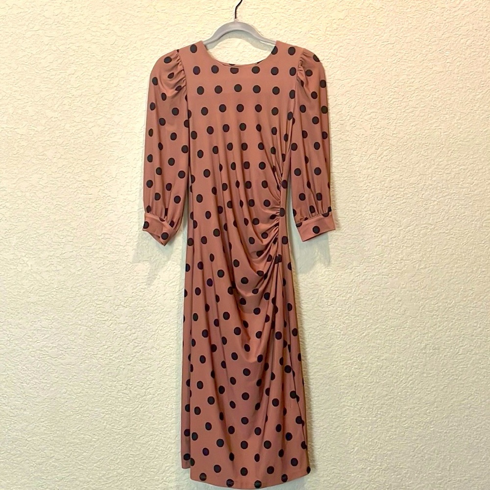 NWOT Sfera collection polka dot satin effect dress